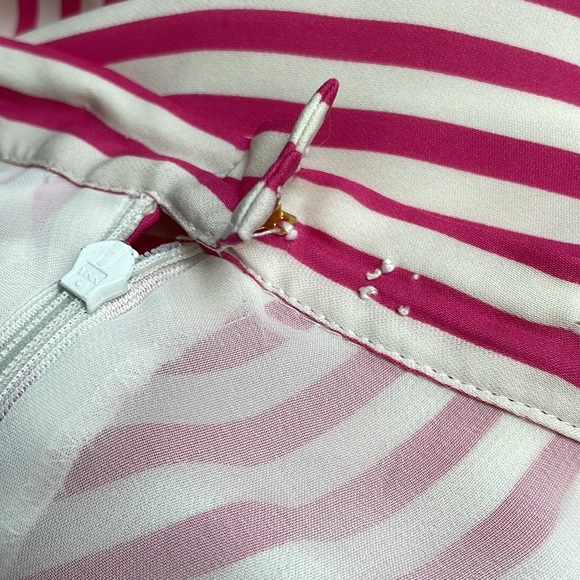 Michael Kors Striped Silk Pink and Off White Flowy Mini Skirt Size 14 - Picture 10 of 12